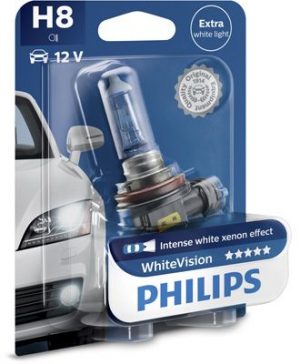 PHILIPS ΛΑΜΠΑ 12V H8 35W PGJ19-1 White Vision 12360WHVB1